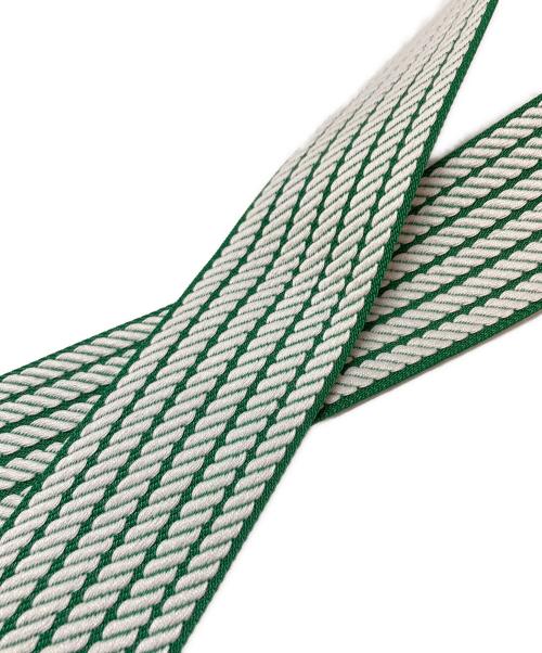 HERMES（エルメス）HERMES (エルメス) バンドリエール コウルダージュ バッグストラップ フランス製　ケーブル　 グリーン×ホワイトの古着・服飾アイテム