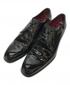 DOLCE & GABBANAドルチェ＆ガッバーナ）の古着「パテントレザーダービーシューズ プレーントゥ 外羽根」｜ブラック