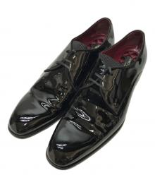 DOLCE & GABBANA（ドルチェ＆ガッバーナ）の古着「パテントレザーダービーシューズ プレーントゥ 外羽根」｜ブラック