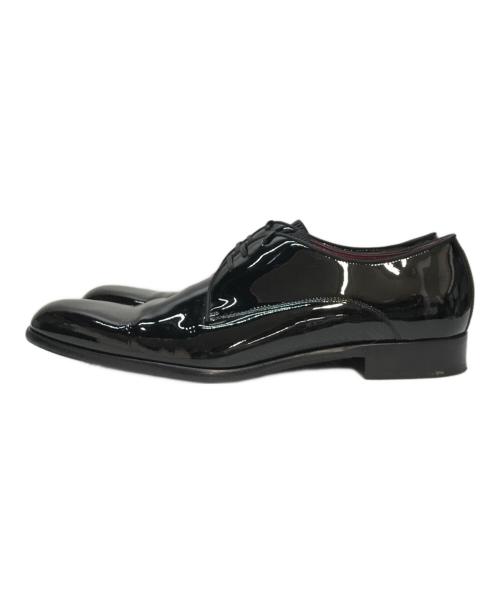 DOLCE & GABBANA（ドルチェ＆ガッバーナ）DOLCE & GABBANA (ドルチェ＆ガッバーナ) パテントレザーダービーシューズ プレーントゥ 外羽根 ブラック サイズ:UK10の古着・服飾アイテム
