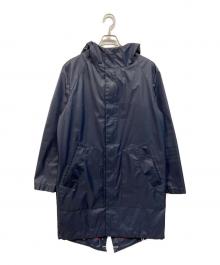 PAUL SMITH（ポールスミス）の古着「MULTI GRADATION MESH FOODED COAT/マルチ グラデーション メッシュ フーデッド コート 撥水 」｜ネイビー
