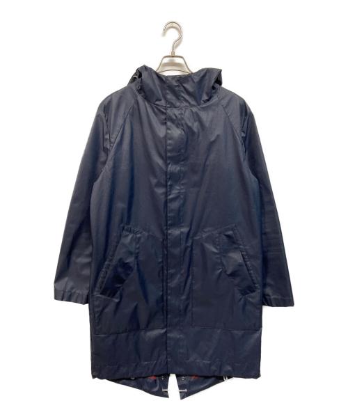 PAUL SMITH（ポールスミス）Paul Smith (ポールスミス) MULTI GRADATION MESH FOODED COAT/マルチ グラデーション メッシュ フーデッド コート 撥水  ネイビー サイズ:Lの古着・服飾アイテム