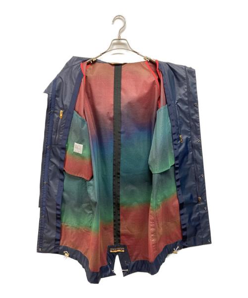 PAUL SMITH（ポールスミス）Paul Smith (ポールスミス) MULTI GRADATION MESH FOODED COAT/マルチ グラデーション メッシュ フーデッド コート 撥水  ネイビー サイズ:Lの古着・服飾アイテム