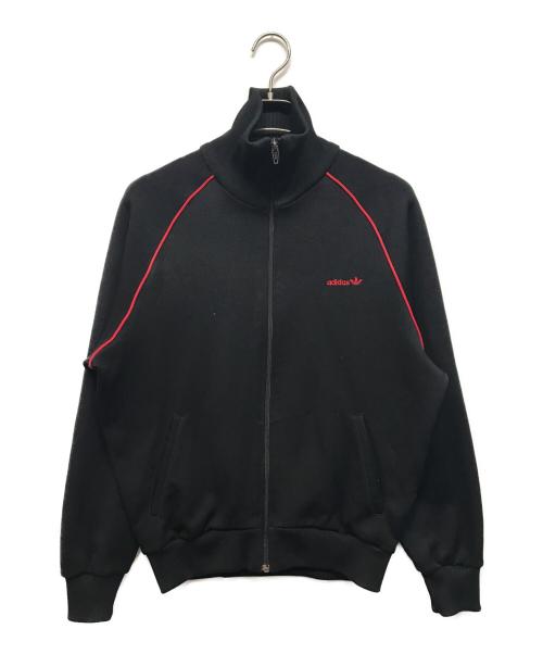adidas（アディダス）adidas (アディダス) トラックジャケット　スタンドカラートラックジャケット　西ドイツ製 ブラック×レッド サイズ:Mの古着・服飾アイテム