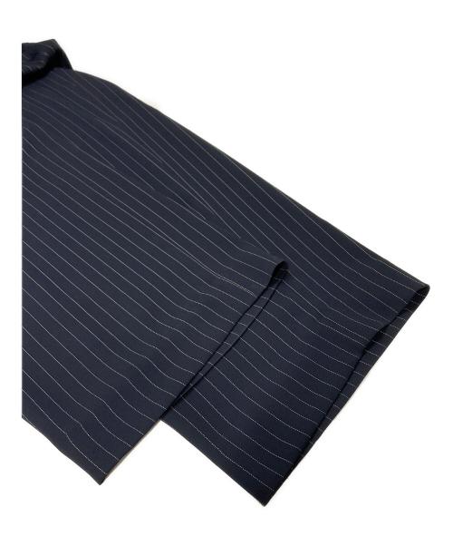 CULLNI（クルニ）CULLNI (クルニ) Stripe Double Cloth Tuck Wide Pant（ストライプ ダブルクロス タック ワイドパンツ） ネイビー サイズ:2の古着・服飾アイテム