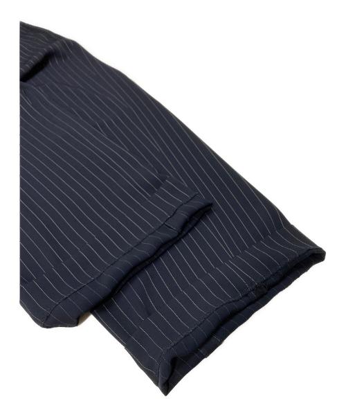 CULLNI（クルニ）CULLNI (クルニ) Stripe Double Cloth Tuck Wide Pant（ストライプ ダブルクロス タック ワイドパンツ） ネイビー サイズ:2の古着・服飾アイテム