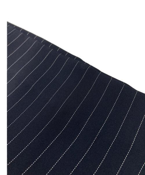CULLNI（クルニ）CULLNI (クルニ) Stripe Double Cloth Tuck Wide Pant（ストライプ ダブルクロス タック ワイドパンツ） ネイビー サイズ:2の古着・服飾アイテム
