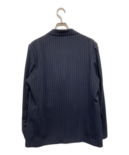 CULLNI（クルニ）CULLNI (クルニ) Stripe Double Cloth Button Tab Pocket Tailored Jacket（ストライプ ダブル クロス ボタン タブ ポケット テーラード ジャケット） ネイビー サイズ:１の古着・服飾アイテム