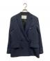 CULLNI（クルニ）の古着「Stripe Double Cloth Button Tab Pocket Tailored Jacket（ストライプ ダブル クロス ボタン タブ ポケット テーラード ジャケット）」｜ネイビー
