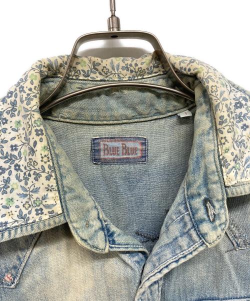 BLUE BLUE（ブルーブルー）BLUE BLUE (ブルーブルー) リメイクパッチデニムシャツ インディゴ サイズ:1の古着・服飾アイテム