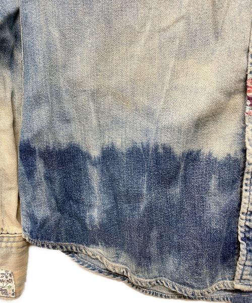 BLUE BLUE（ブルーブルー）BLUE BLUE (ブルーブルー) リメイクパッチデニムシャツ インディゴ サイズ:1の古着・服飾アイテム