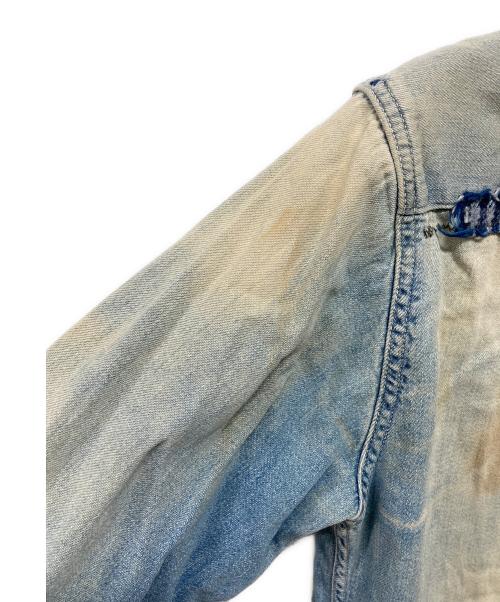 BLUE BLUE（ブルーブルー）BLUE BLUE (ブルーブルー) リメイクパッチデニムシャツ インディゴ サイズ:1の古着・服飾アイテム