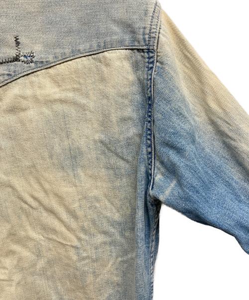 BLUE BLUE（ブルーブルー）BLUE BLUE (ブルーブルー) リメイクパッチデニムシャツ インディゴ サイズ:1の古着・服飾アイテム