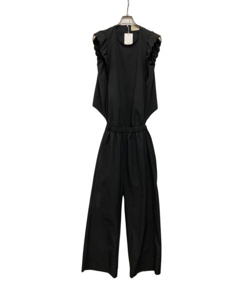 UNITED ARROWS（ユナイテッドアローズ）UNITED ARROWS (ユナイテッドアローズ) スカラップ フリル オールインワン パンツ はっ水 UVカット 防しわ ウォッシャブル‐ ブラック サイズ:36の古着・服飾アイテム