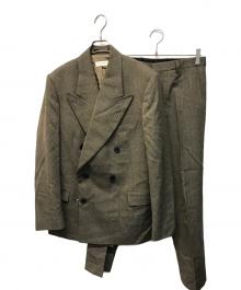 DRIES VAN NOTEN（ドリスヴァンノッテン）の古着「ウールコットン 3Bダブルジャケット セットアップ」｜ブラウン