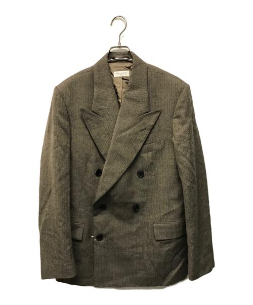 DRIES VAN NOTEN（ドリスヴァンノッテン）DRIES VAN NOTEN (ドリスヴァンノッテン) ウールコットン 3Bダブルジャケット セットアップ ブラウン サイズ:SIZE 46の古着・服飾アイテム