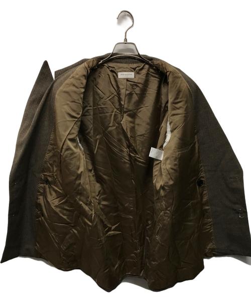 DRIES VAN NOTEN（ドリスヴァンノッテン）DRIES VAN NOTEN (ドリスヴァンノッテン) ウールコットン 3Bダブルジャケット セットアップ ブラウン サイズ:SIZE 46の古着・服飾アイテム