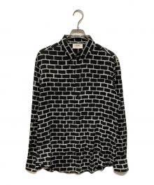 CELINE（セリーヌ）の古着「総柄レーヨンシャツ セリーヌバイエディスリマン（CELINE by Hedi Slimane）　エディ期　ヴィスコース」｜ブラック