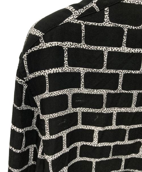 CELINE（セリーヌ）CELINE (セリーヌ) 総柄レーヨンシャツ セリーヌバイエディスリマン（CELINE by Hedi Slimane）　エディ期　ヴィスコース ブラック サイズ:39の古着・服飾アイテム