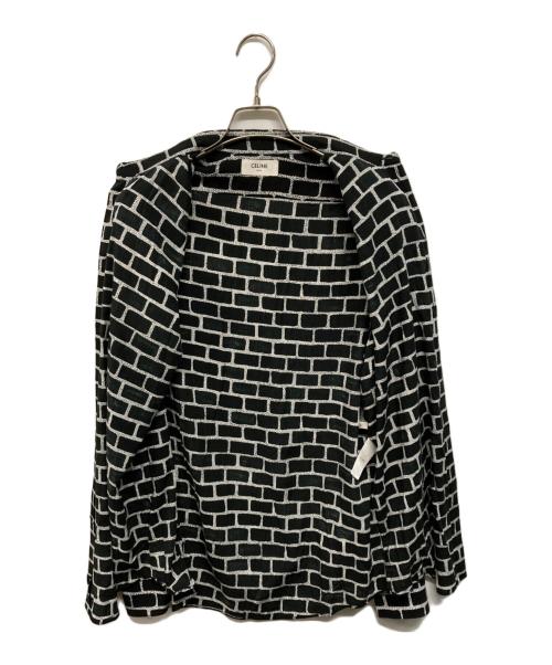 CELINE（セリーヌ）CELINE (セリーヌ) 総柄レーヨンシャツ セリーヌバイエディスリマン（CELINE by Hedi Slimane）　エディ期　ヴィスコース ブラック サイズ:39の古着・服飾アイテム