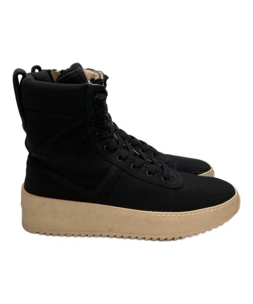 Fear Of God（フィア・オブ・ゴッド）FEAR OF GOD (フィア・オブ・ゴッド) MILITARY HIGH-TOP SNEAKERS ミリタリーハイトップ ハイカット スニーカー ブラック サイズ:43の古着・服飾アイテム