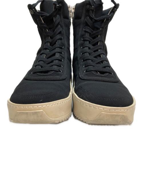Fear Of God（フィア・オブ・ゴッド）FEAR OF GOD (フィア・オブ・ゴッド) MILITARY HIGH-TOP SNEAKERS ミリタリーハイトップ ハイカット スニーカー ブラック サイズ:43の古着・服飾アイテム