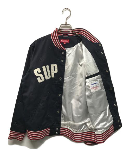SUPREME（シュプリーム）Supreme (シュプリーム) 08SS STARS Varsity Jacket(スターズ ヴァーシティ ジャケット) ストリート アメカジ ネイビー サイズ:Mの古着・服飾アイテム