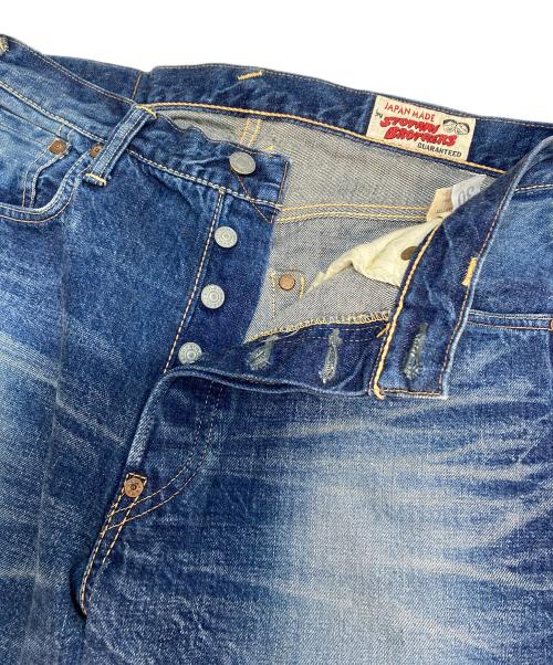 EVISU（エヴィス）EVISU (エヴィス) 塩谷ブラザーズ 大黒 カモメペイント デニムパンツ インディゴ×イエロー サイズ:SIZE 30の古着・服飾アイテム