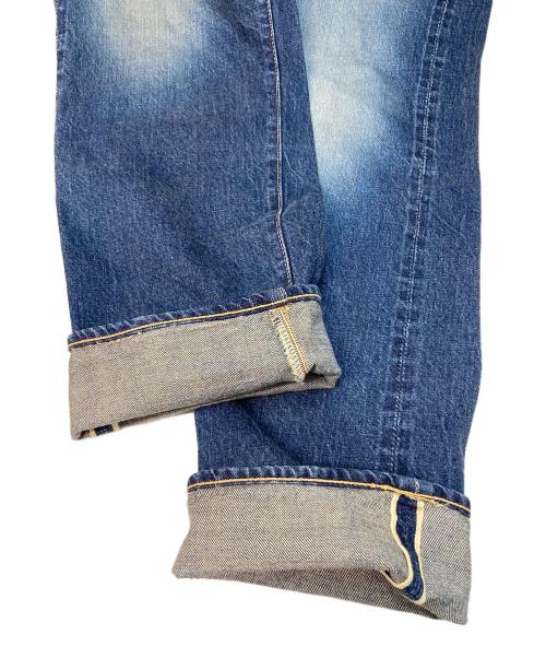 EVISU（エヴィス）EVISU (エヴィス) 塩谷ブラザーズ 大黒 カモメペイント デニムパンツ インディゴ×イエロー サイズ:SIZE 30の古着・服飾アイテム