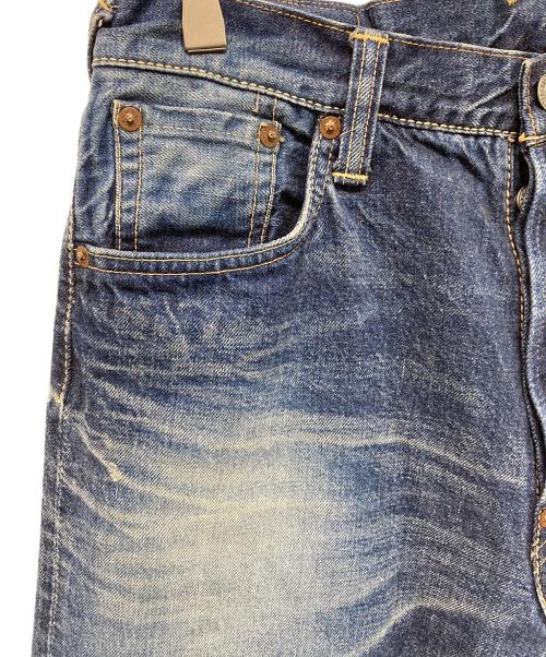 EVISU（エヴィス）EVISU (エヴィス) 塩谷ブラザーズ 大黒 カモメペイント デニムパンツ インディゴ×イエロー サイズ:SIZE 30の古着・服飾アイテム