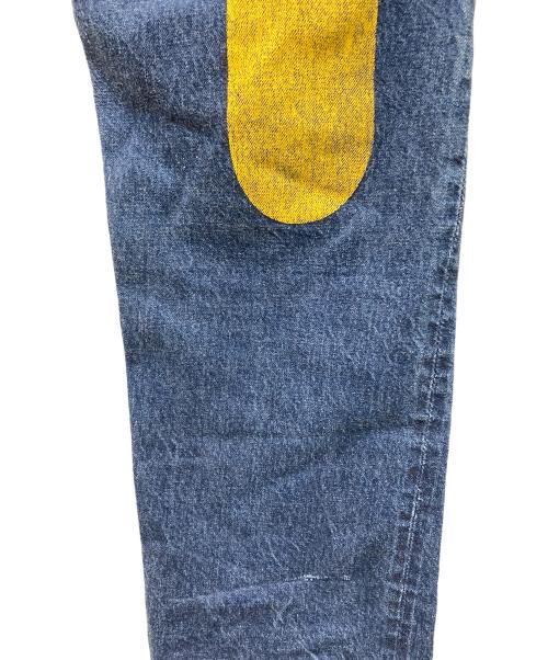 EVISU（エヴィス）EVISU (エヴィス) 塩谷ブラザーズ 大黒 カモメペイント デニムパンツ インディゴ×イエロー サイズ:SIZE 30の古着・服飾アイテム