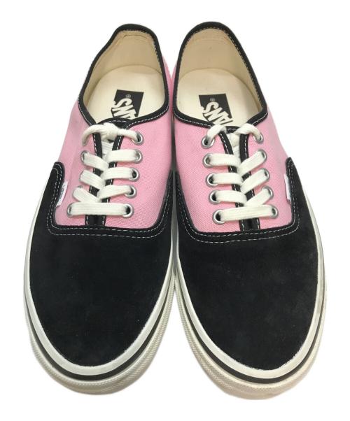 VANS（ヴァンズ）VANS (ヴァンズ) Premium Authentic プレミアム オーセンティック ローカットスニーカー スエード キャンバス ブラック×ピンク サイズ:27.5cmの古着・服飾アイテム