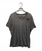 CHROME HEARTSクロムハーツ）の古着「CHロゴ両面プリント半袖Tシャツ USA製」｜グレー
