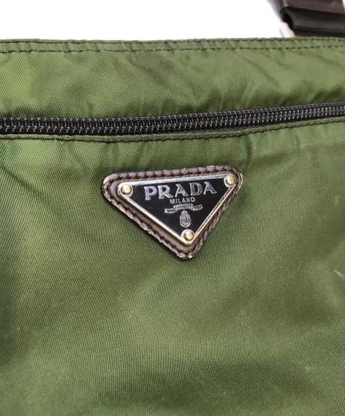 PRADA（プラダ）PRADA (プラダ) 三角プレートナイロンショルダーバッグ グリーンの古着・服飾アイテム