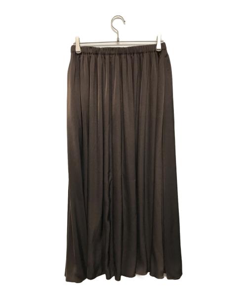 Plage（プラージュ）Plage (プラージュ) dull satin gather ダル サテン ギャザースカート ブラウン サイズ:Mの古着・服飾アイテム