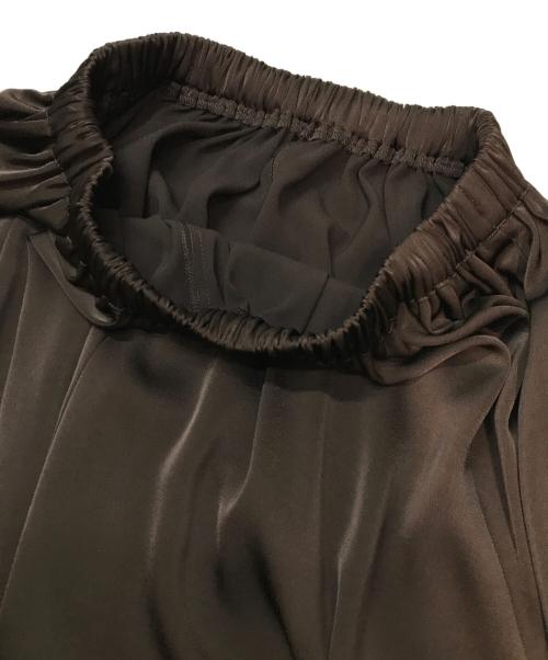 Plage（プラージュ）Plage (プラージュ) dull satin gather ダル サテン ギャザースカート ブラウン サイズ:Mの古着・服飾アイテム