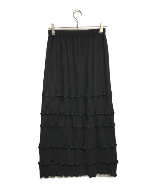 ENFOLD（エンフォルド）ENFOLD (エンフォルド) TIERED-PLEATS SKIRT（ティアード プリーツ スカート） ロングスカート ブラック サイズ:Sの古着・服飾アイテム