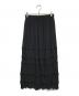 ENFOLD（エンフォルド）の古着「TIERED-PLEATS SKIRT（ティアード プリーツ スカート） ロングスカート」｜ブラック