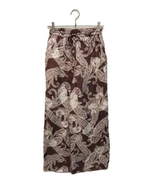 SACRA（サクラ）SACRA (サクラ) OVERLAP PAISLEY PANTS（オーバーラップ ペイズリー パンツ） ブラウン×ホワイト サイズ:Sの古着・服飾アイテム