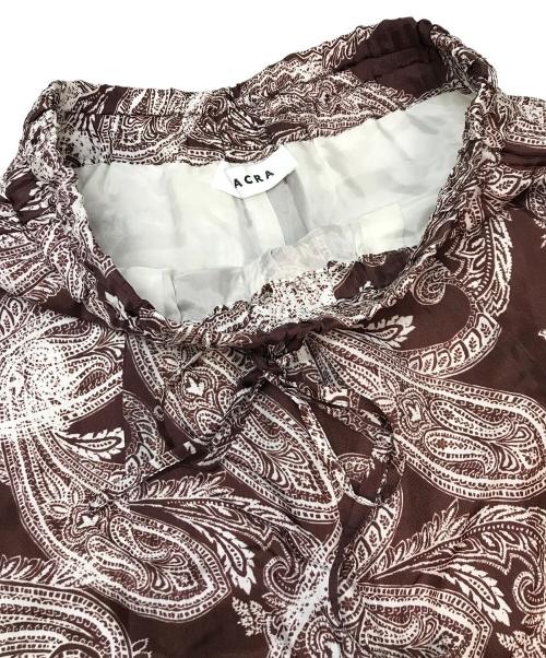 SACRA（サクラ）SACRA (サクラ) OVERLAP PAISLEY PANTS（オーバーラップ ペイズリー パンツ） ブラウン×ホワイト サイズ:Sの古着・服飾アイテム
