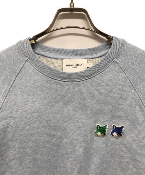 maison kitsune（メゾンキツネ）maison kitsune (メゾンキツネ) ダブル モノクローム フォックスヘッド アジャステッド スウェットシャツ ブルー サイズ:Sの古着・服飾アイテム