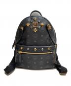 MCMエムシーエム）の古着「Small Dual Stark leather backpack(スモール デュアル スターク レザー バックパック) スタッズ」｜ブラック