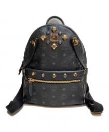 MCM（エムシーエム）の古着「Small Dual Stark leather backpack(スモール デュアル スターク レザー バックパック) スタッズ」｜ブラック