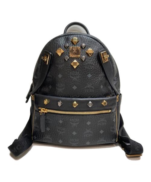 MCM（エムシーエム）MCM (エムシーエム) Small Dual Stark leather backpack(スモール デュアル スターク レザー バックパック) スタッズ ブラックの古着・服飾アイテム