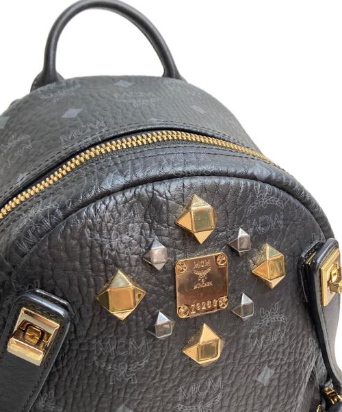MCM（エムシーエム）MCM (エムシーエム) Small Dual Stark leather backpack(スモール デュアル スターク レザー バックパック) スタッズ ブラックの古着・服飾アイテム