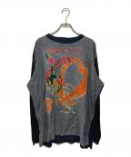 45Rフォーティファイブ・アール）の古着「ガーゼ×超ガーゼのTシャツ 日本製」｜グレー×ネイビー