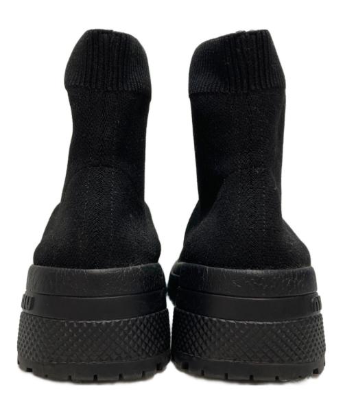 MIU MIU（ミュウミュウ）MIU MIU (ミュウミュウ) ソックススニーカー イタリア製 モード ブラック サイズ:SIZE 36 1/2の古着・服飾アイテム