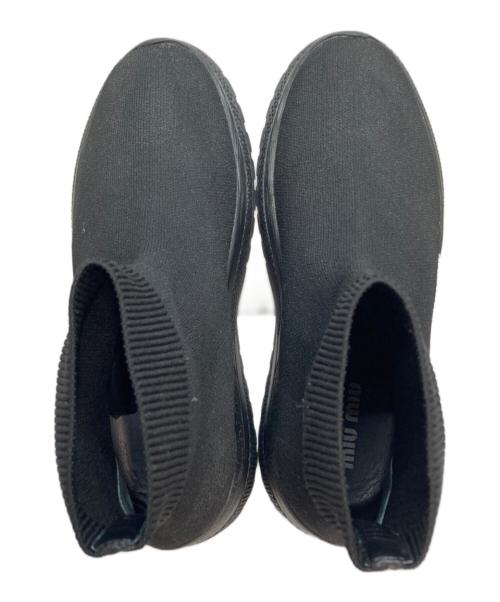 MIU MIU（ミュウミュウ）MIU MIU (ミュウミュウ) ソックススニーカー イタリア製 モード ブラック サイズ:SIZE 36 1/2の古着・服飾アイテム