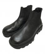 PRADAプラダ）の古着「Stamped Leather Boots(スタンプド レザー ブーツ) サイドゴアブーツ イタリア製」｜ブラック