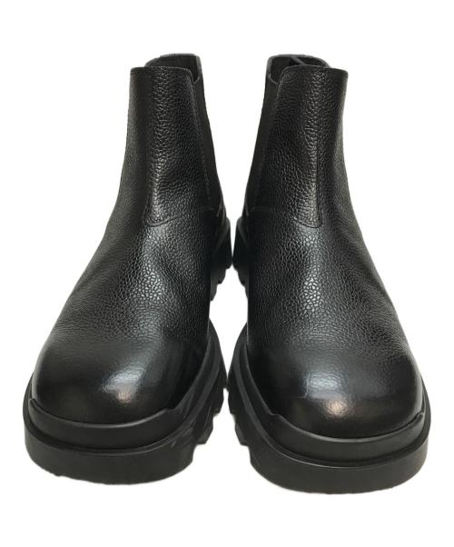 PRADA（プラダ）PRADA (プラダ) Stamped Leather Boots(スタンプド レザー ブーツ) サイドゴアブーツ イタリア製 ブラック サイズ:SIZE 7の古着・服飾アイテム